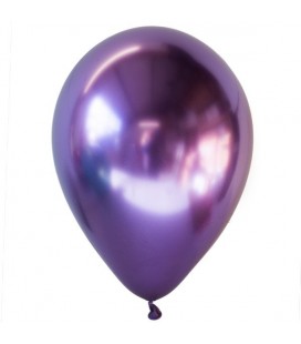 Mini Ballon Latex Chromé Violet 18cm