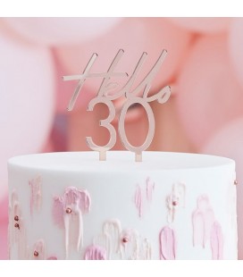 Cake Topper Rose Gold Hello 30