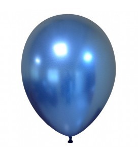 Mini Latexluftballon Chrom-Blau 18cm