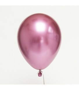 Mini Ballon Latex Chromé Rose 18cm