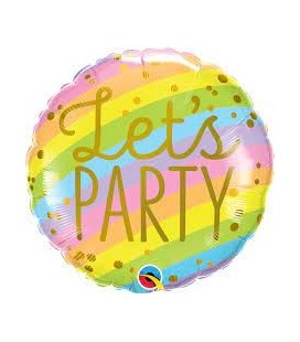 Ballon Mylar Pastel Let's Party Rainbow
