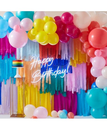 Rainbow Streamers and Balloons Backdrop