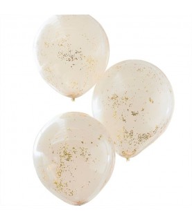 3 Riesenluftballons mit Konfetti Roségold & Blush