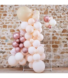 White, Peach, Rose Gold & Pampas Balloon Arch Kit