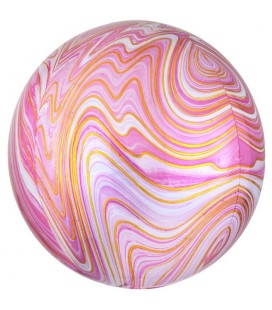 Sphärischer Orbz Folienluftballon Marble Pink