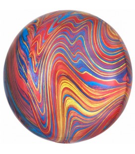 Sphärischer Orbz Folienluftballon Marble Multi