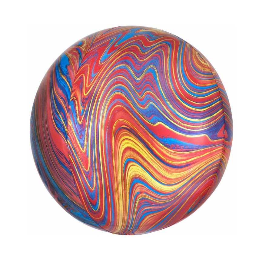 Sphärischer Orbz Folienluftballon Marble Multi