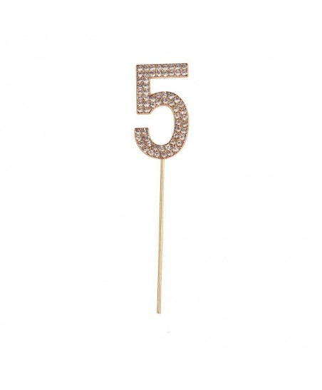 Rhinestone Cake Topper Number 5