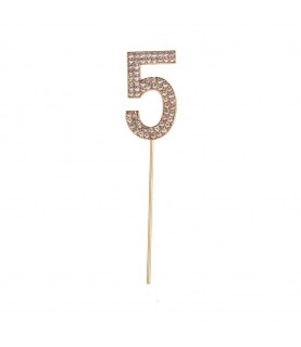 Rhinestone Cake Topper Number 5