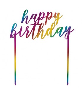 Cake Topper Happy Birthday Rainbow