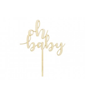 Cake Topper Tortendekoration Oh Baby - Holz