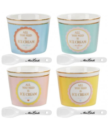 Miss Etoile Ice Cream Set with Spoons