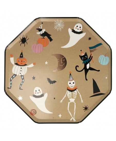 8 Vintage Halloween Dinner Plates