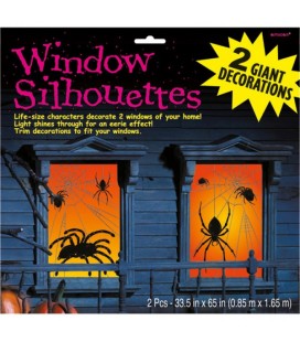 2 Spinnen-Fensterplakate