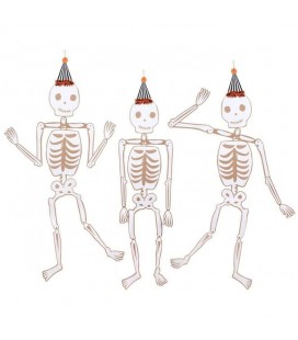 3 Gegliederte Vintage Halloween  Riesenskelette