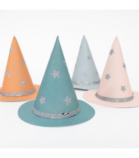 8 Mini Chapeaux de Sorcière Halloween Pastel