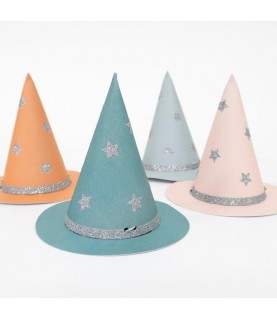 8 Mini Chapeaux de Sorcière Halloween Pastel