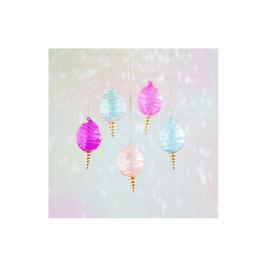 5 Cotton Candy Christmas Ornement