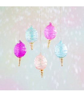 5 Cotton Candy Christmas Ornement