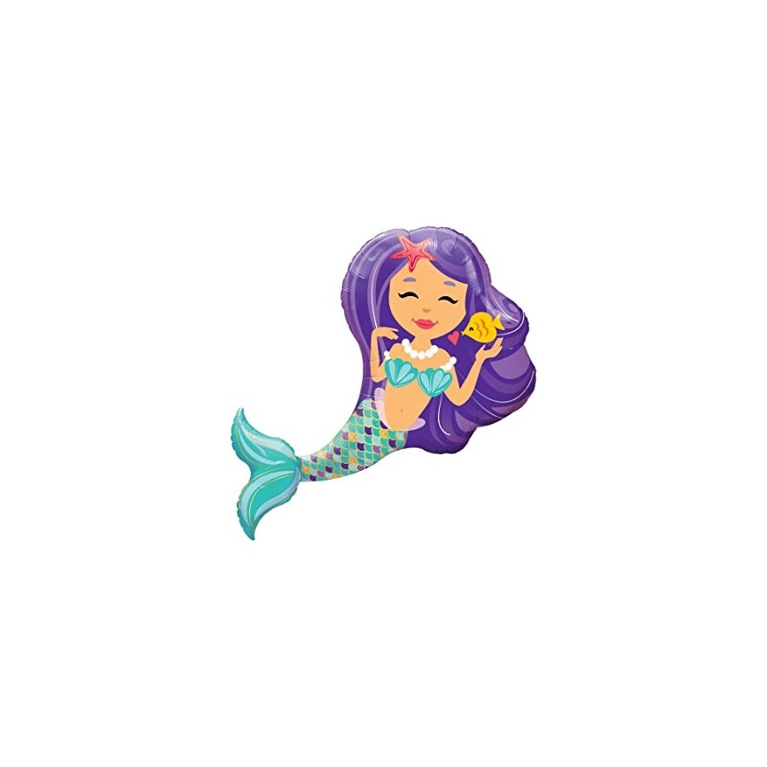 Purple Mermaid Mylar Balloon