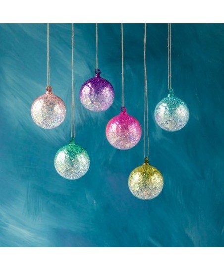 6 Boules de Noël Ombré Glitter