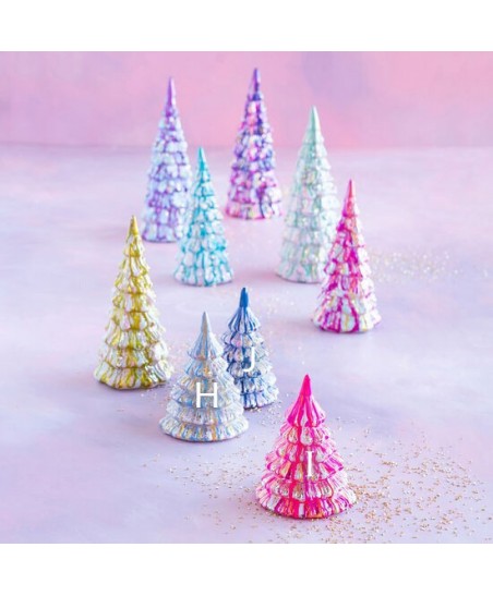 12 Assorted Marble Christmas Trees