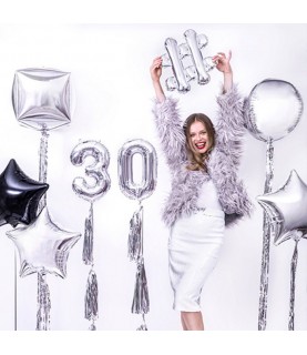 Silver Foil Fringe Party Curtain