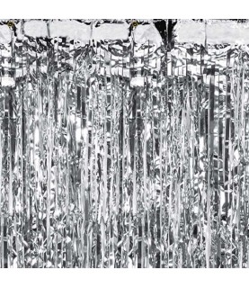 Silver Foil Fringe Party Curtain