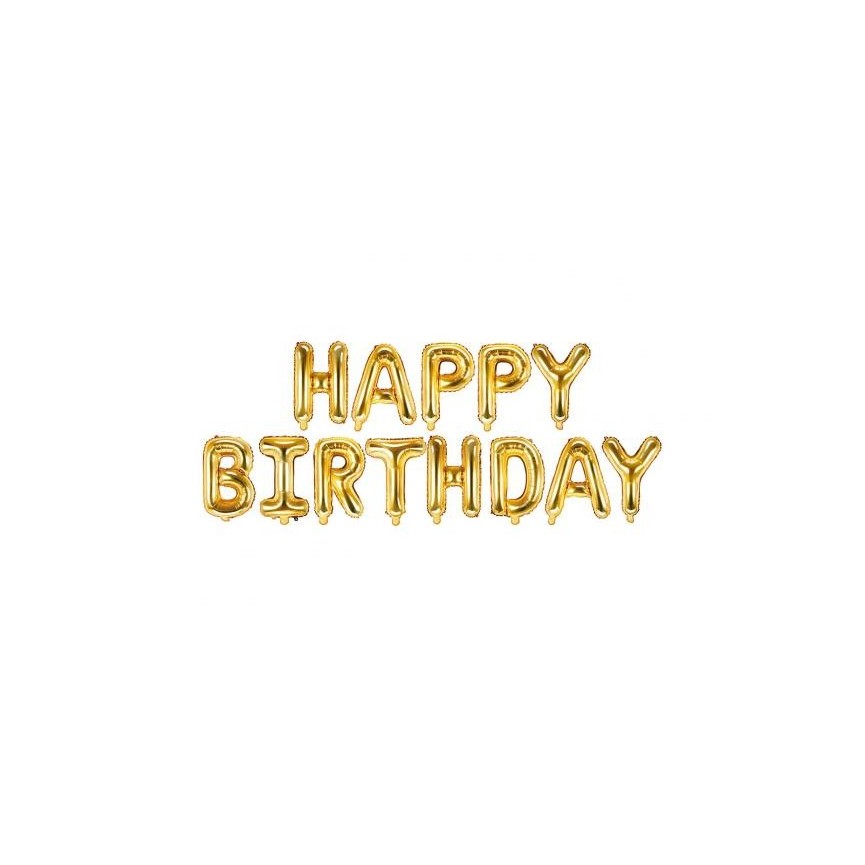 Happy Birthday Goldene Buchstaben Folienluftballons