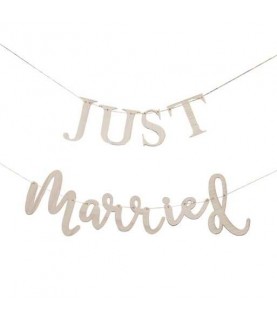 Just Married Wooden Wedding Bunting