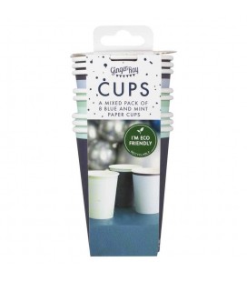 Navy, Blue & Mint Paper Cups