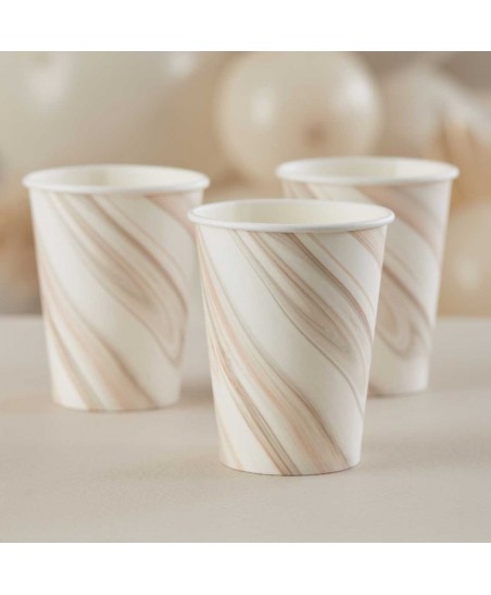 Natural Marble Print Paper Cups