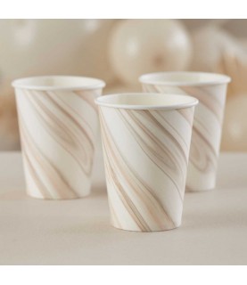 Natural Marble Print Paper Cups