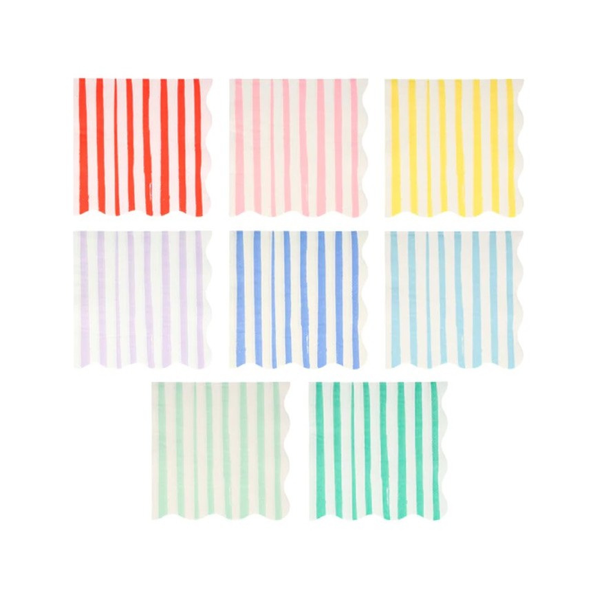 8 Mix Striped Side Plates Meri Meri