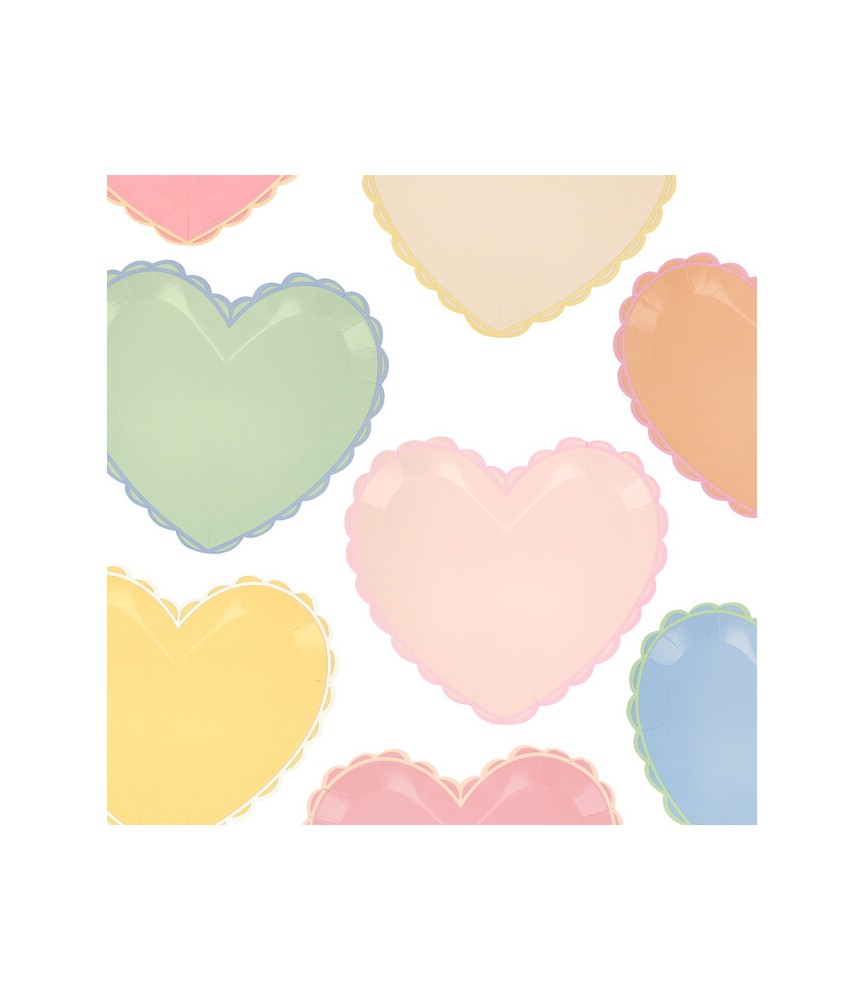 Large Pastel Heart Plates