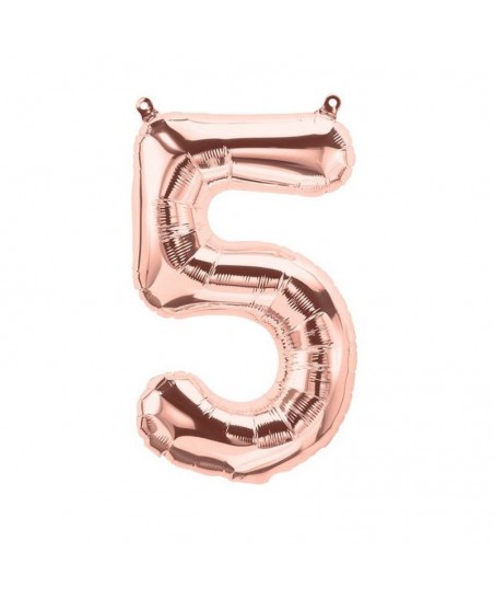 Rose Gold Mylar Ballon Number 5