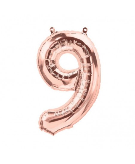 Ballon Mylar Chiffre Rose Gold 9