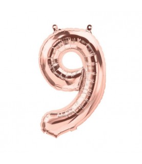 Ballon Mylar Chiffre Rose Gold 9