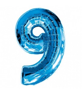 Ballon Mylar Chiffre Bleu 9