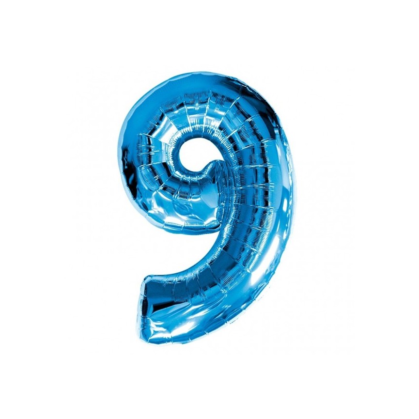 Blue Mylar Ballon Number 9