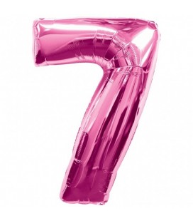 Pink Mylar Ballon Number 7