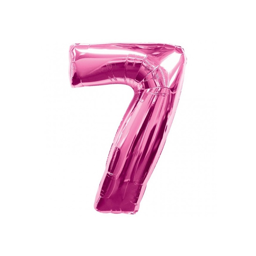 Pink Mylar Ballon Number 7