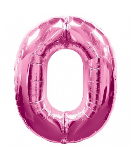 Pink Mylar Ballon Number 0
