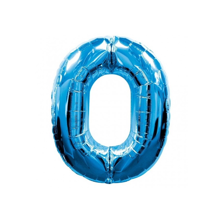 Blue Mylar Ballon Number 0
