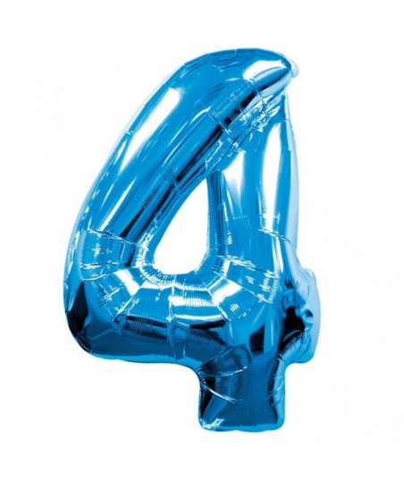 Blauer Folienballon Nummer 4