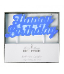 Blaue Happy Birthday Kerze