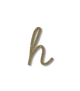Acrylic Gold Glitter Letter H