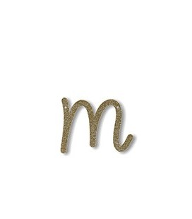 Acrylic Gold Glitter Letter M