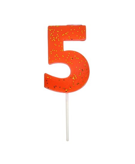 Number 5 Coral Candle
