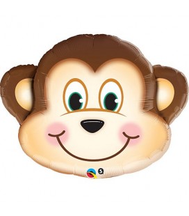 Monkey Head Mylar Balloon